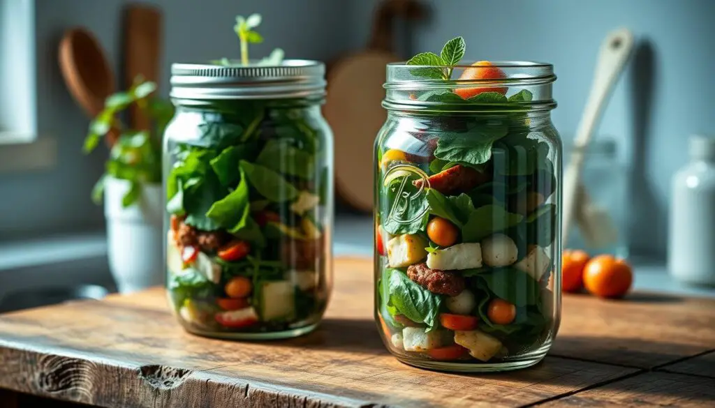 Mason jar salad layers easy lunch idea Mason jar salad layers easy lunch idea
